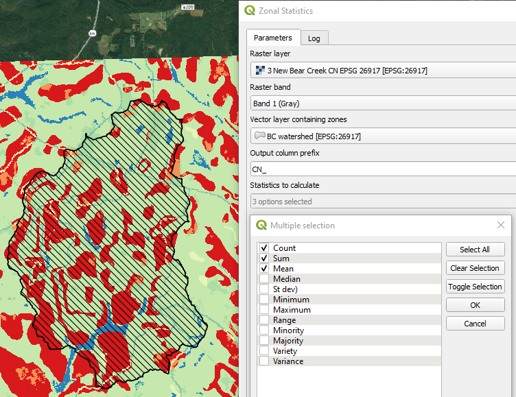 Calculate Area Weighted Average Curve Number Using Land Cover Raster