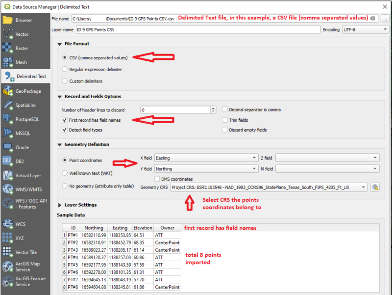 Import Points In Csv Format To Qgis To Create Point Shapefile And Join