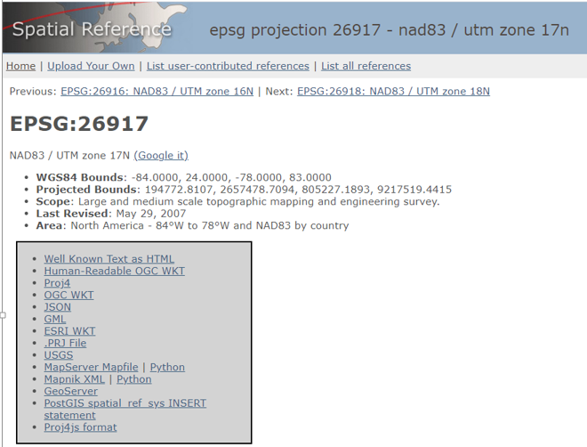 spatial reference projection file hec ras