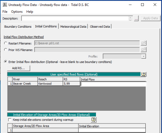 Initial Conditions, Restart File, Warm up, 2D Ramp up – RASHMS.COM